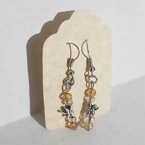 Handmade earrings w dragonfly bead J8